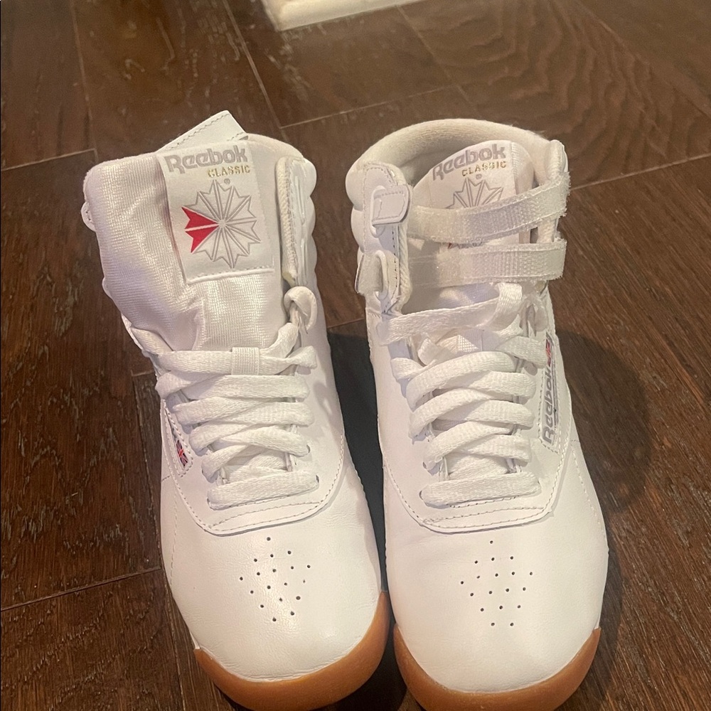 Reebok Kids White and Gum Sneakers